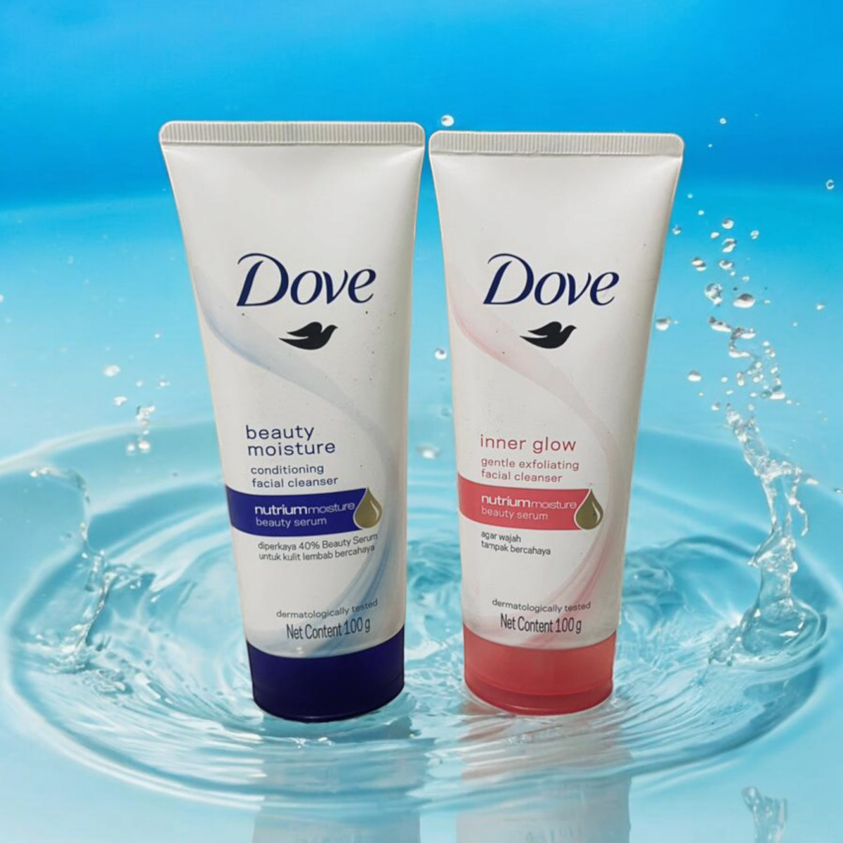 Dove face wash, beauty moisture face wash, inner glow face wash, deep pure face wash, Dove combo deal, unisex face wash, moisturizing face wash, gentle face wash, skincare combo